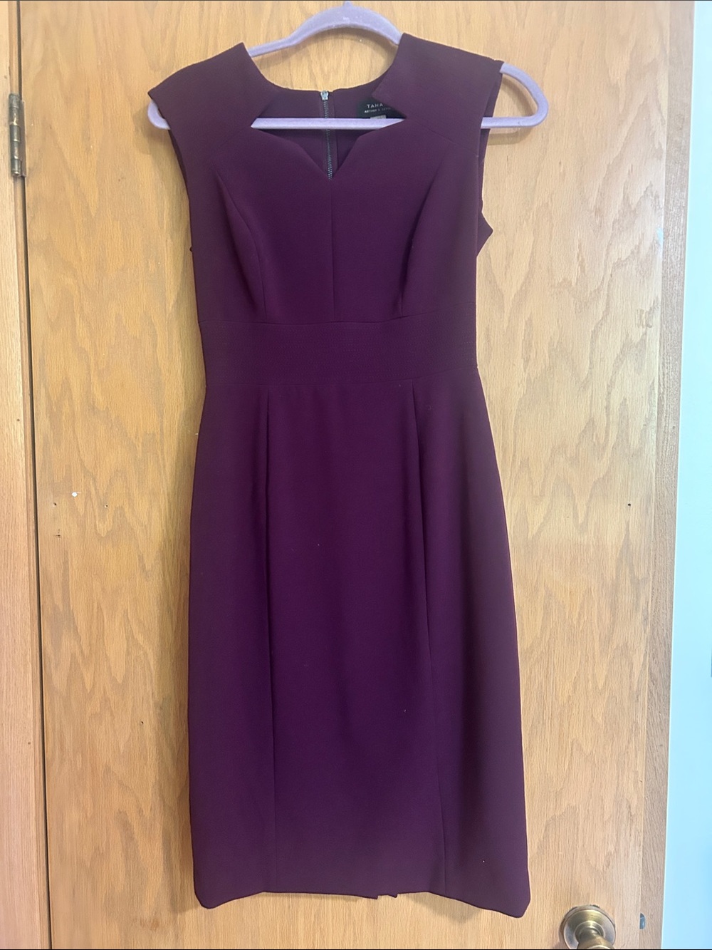 Sleeveless Sheath Dress in Deep Plum